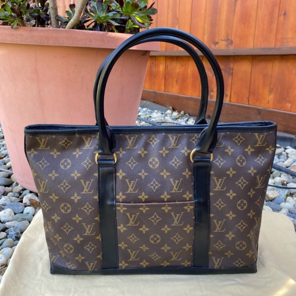 🌺NEW BLACK VACHETTA(not custom paint)🌺AUTH LOUIS SAC WEEKEND SHOPPING BAG 🎉 - Picture 3 of 17